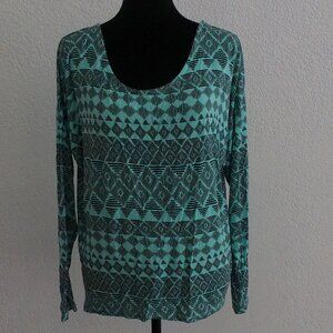 Women Light Green Long Sleeve Blouse, size: M